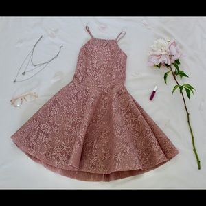 Stylish Open Back Textured Lace Dress!